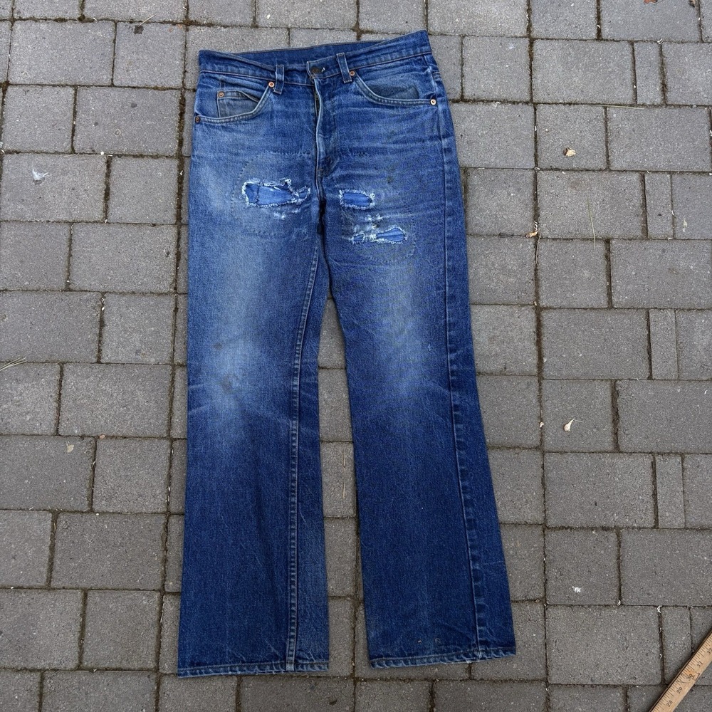 VTG 80s Levi's 517 Jeans Mens Size Tag 31x34/ Fits 31x30 Made In USA Orange Tab